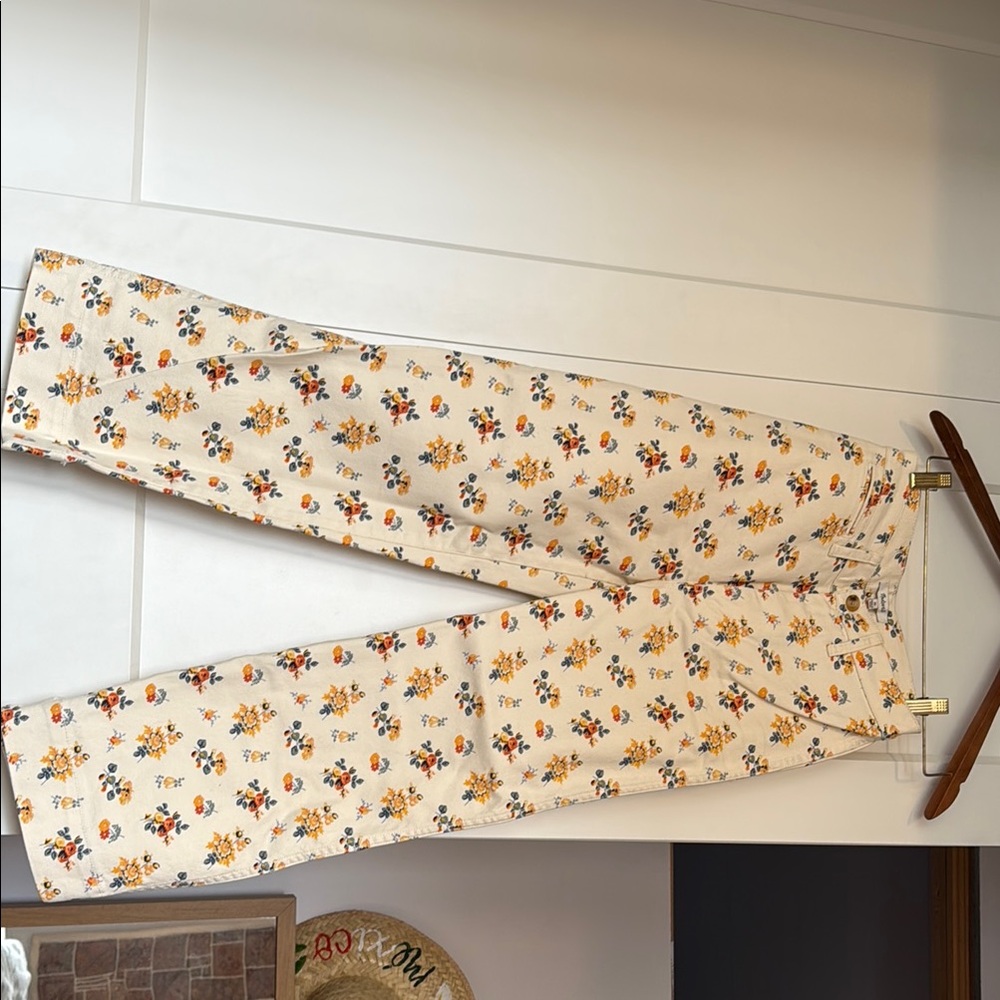 Madewell Floral Cream Pants